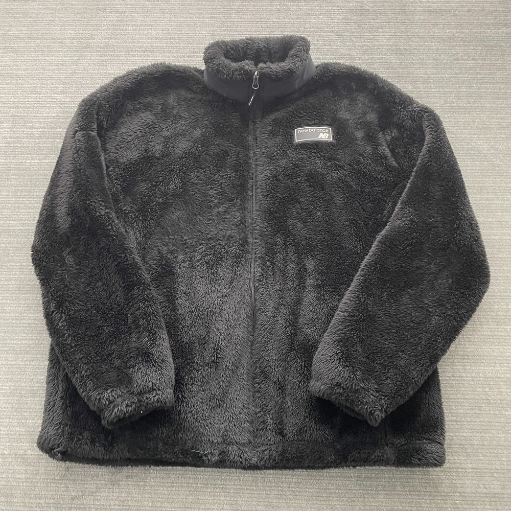 New‎ Balance Sweater Women L Black Full Zip Fleece Outdoors Casual Gorpcore